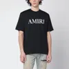 Amiri Men Black Crewneck T-shirt With Logo Lettering Print On The Front In Cotton Man In Black