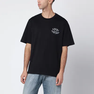 Amiri Black Cotton T Shirt With Logo Print