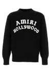Amiri Black Sweater With Maxi Logo Lettering On The Front In Black