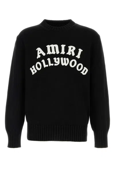 AMIRI BLACK CREWNECK LOGO SWEATER