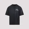 Amiri Black Crewneck T-shirt With Logo Lettering On Front And Rear