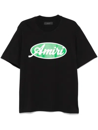 AMIRI BLACK CREWNECK PRINTED LOGO T-SHIRT