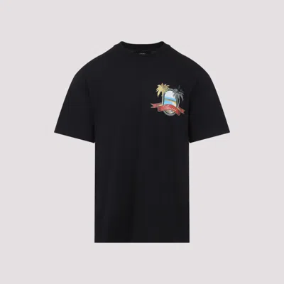 AMIRI BLACK CREWNECK PRINTED T-SHIRT
