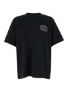 Amiri Black Crewneck T-shirt With  Arts District Logo Print In Cotton Man In Blue