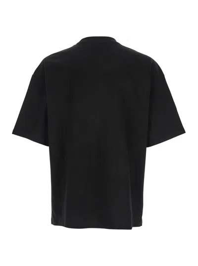 AMIRI BLACK CREWNECK T-SHIRT WITH LOGO EMBROIDERY ON THE FRONT IN COTTON MAN