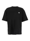 Amiri Black Crewneck T-shirt With Logo Embroidery On The Front In Cotton Man In Black