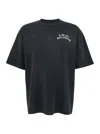 Amiri Black Crewneck T-shirt With Logo Lettering On Front And Rear