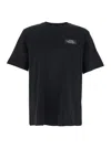 Amiri Black Crewneck T-shirt With Logo Patch On The Front And Maxi Logo Print On The Rear In Cotton Man