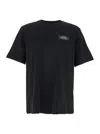 Amiri Black Crewneck T-shirt With Logo Patch On The Front And Maxi Logo Print On The Rear In Cotton Man