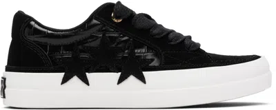 AMIRI BLACK CROC DEBOSSED SUNSET SKATE SNEAKERS