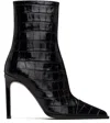 Amiri Black Croc 'ma' Stiletto Boots In Black