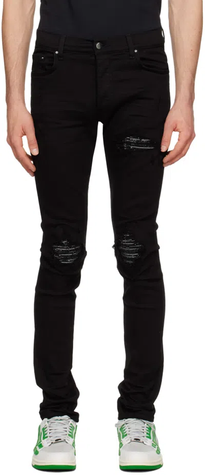 Amiri Black Crystal Mx1 Jeans In Black Od