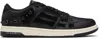 Amiri Two-tone Leather Skel Sneakers With Textured Finish In Black