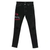 Amiri Casual Trousers With Five Pockets And Embroidery In Black