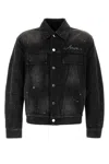 Amiri Bleach Bandana Denim Jacket In Black