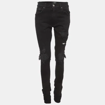 Pre-owned Amiri Black Denim Skinny Jeans L/waist 30"