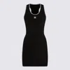 Amiri Sleeveless Dress With Contrast Trim And Ribbed Texture In Black