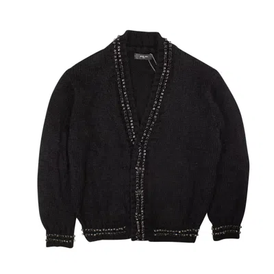 Amiri Black Embellished Mohair Cardigan