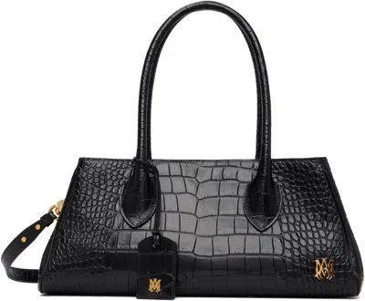 Amiri Black Embossed Croc Honey 40 Shoulder Bag