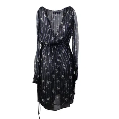 Amiri Black Floral Print Chiffon Dress