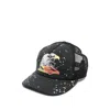 Amiri Paint-splattered Printed Padded Cotton-canvas And Mesh Trucker Cap In Black