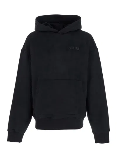 Amiri Black Hoodie With Fixed Hood And Logo Lettering On Front And Rear In Cotton Man