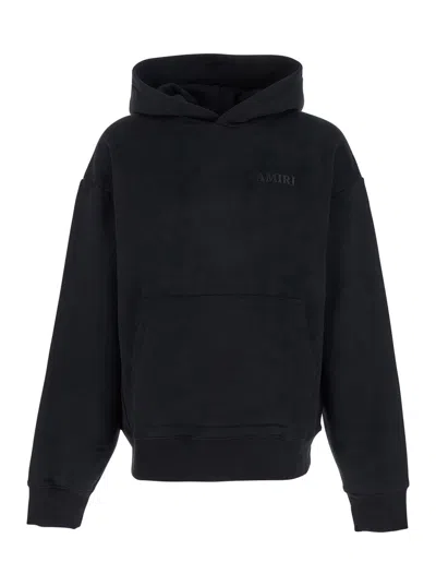 AMIRI AMIRI MEN BLACK HOODIE WITH FIXED HOOD AND LOGO LETTERING ON FRONT AND REAR IN COTTON MAN