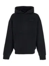Amiri Black Hoodie With Fixed Hood And Logo Lettering On Front And Rear In Blue