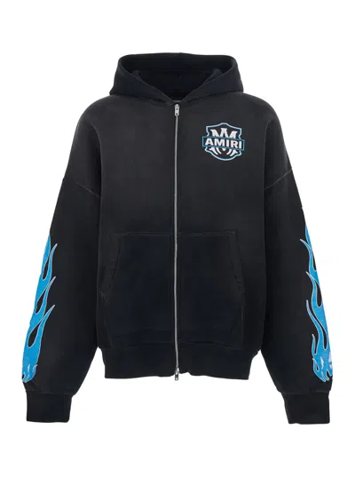 Amiri Men Black Hoodie With Logo On The Front And Maxi Logo On The Back In Cotton Man