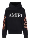 Amiri Black Hoodie With Maxi Logo Lettering On The Front And Snake Print On The Sleeves In Cotton Man In Nero