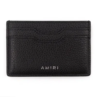 Amiri Black Iconic Emblem Leather Cardholder