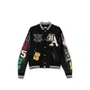 Amiri Varsity Patch Bomber Jacket In Black