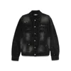 Amiri Bleach Bandana Denim Jacket In Black