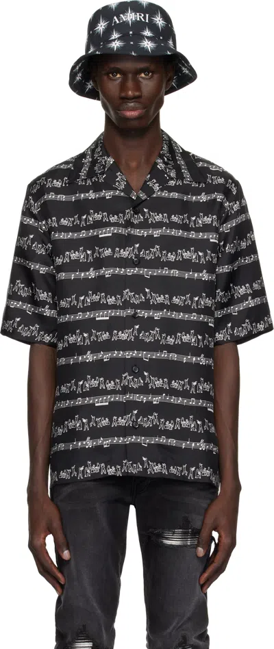 Amiri Black Jazz Band Bowling Shirt
