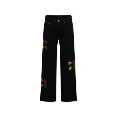 Amiri Black Jeans For Kids With Logo