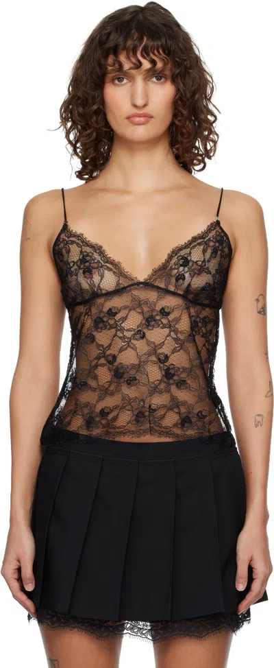Amiri Black Lace Cami Top