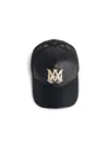 Amiri Leather Cap With Curved Brim And Mesh Back In Black