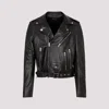 Amiri Zipped Biker Jacket In Black Ovine Leather In Black