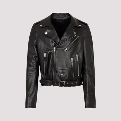 AMIRI BLACK LEATHER CLASSIC BIKER JACKET