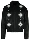 Amiri Black Leather Jacket Men In Black
