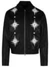 Amiri Black Leather Jacket Men In Black