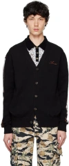 AMIRI BLACK LEOPARD BONES CARDIGAN