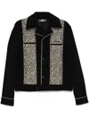 Amiri Leopard Cadet Jacket In Black