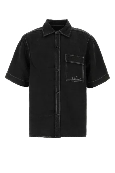 Amiri Black Linen Blend Shirt