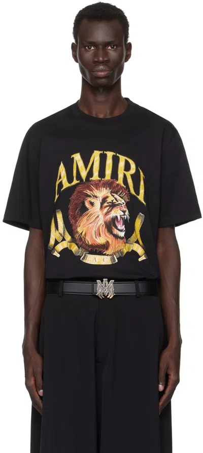 Amiri Mens Black Lion-print Relaxed-fit Cotton-jersey T-shirt In Multicolor