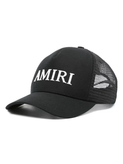 AMIRI BLACK LOGO-EMBROIDERED CAP
