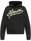 Amiri Filigree Cotton Jersey Hoodie In Black