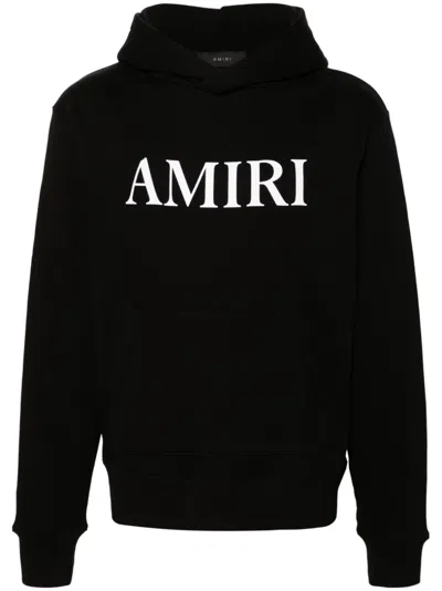 Amiri Black Logo-print Cotton Hoodie