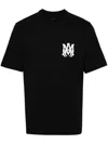 Amiri Jazz Wolf Black Crewneck T-shirt With Logo Lettering On The Front And Maxi Print On The Rear In Cott In Black