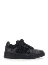 Amiri Skyline Sneaker In Leather And Mesh With Python Print In Black